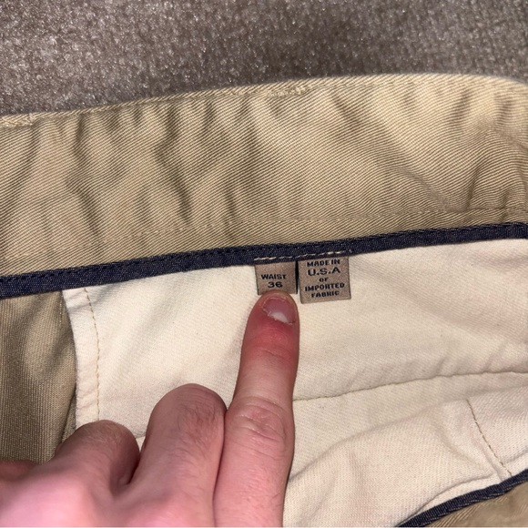 Bills Khakis Mens 36 Classic Fit Tan Chino Pants Made USA - Picture 7 of 14